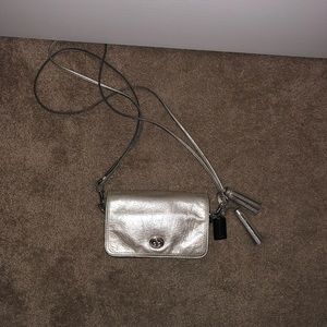Metallic Coach Crossbody